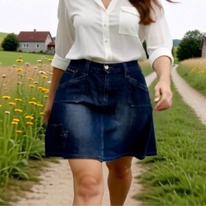 Vintage Cotton Ginny Classic Blue Denim Mini Skirt
